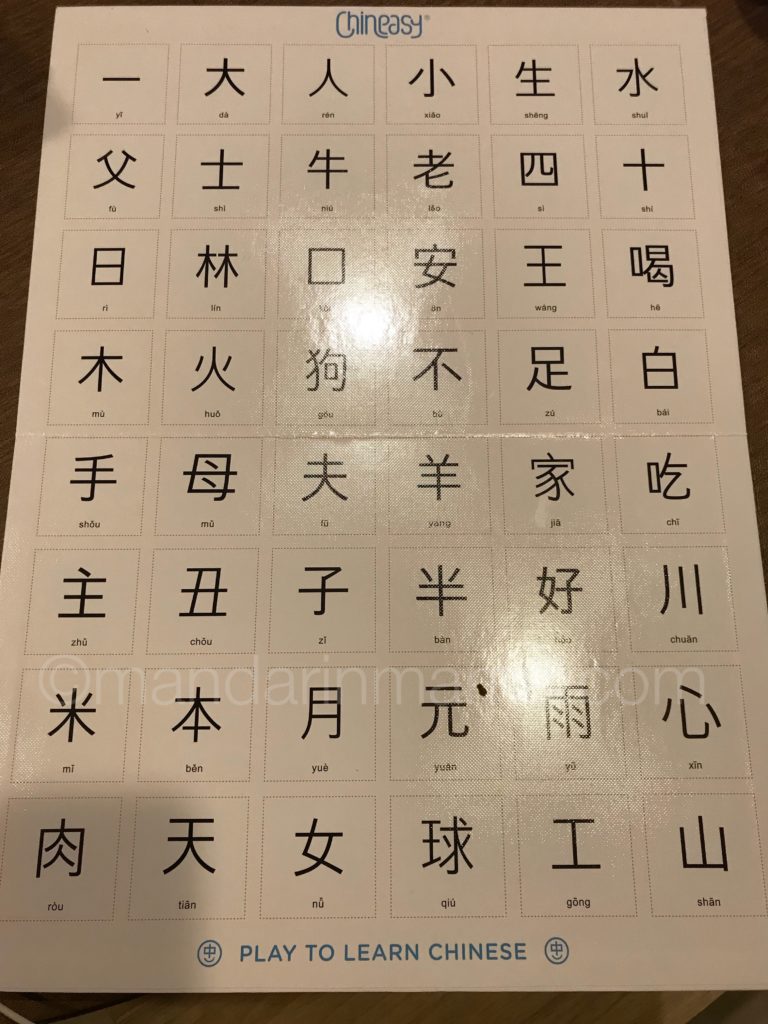 Chineasy tiles Chinese characters chart